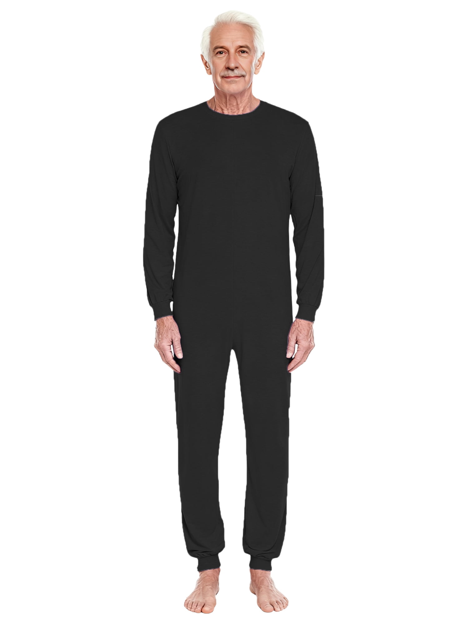 vastwit Men Anti-strip Adaptive Jumpsuit Long Sleeve Crew Neck Zip-Back ...