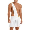 thumbnail image 1 of vastwit Men One Shoulder Greek Roman Toga Ancient Egypt Knight Warrior Soldier Outfits White XL, 1 of 6