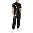 thumbnail image 1 of vastwit Men Plastic Oversized Shirts Pants Set Waterproof Two-piece Outfit Sweat Suit Jogging Sportswear Black XXL, 1 of 6