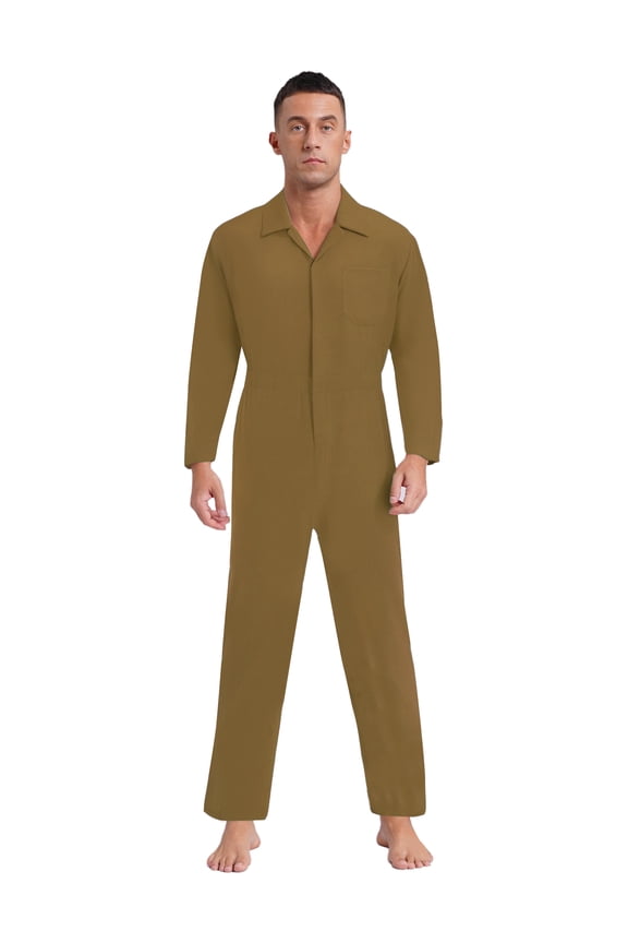 Men Utility Work Wear Mechanical Auto Repairman Worker Coverall Electric Welding Suit Khaki 3XL
