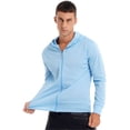 thumbnail image 1 of vastwit Men's Full Zip UPF 50+ Shirt Hooded Light Jacket Long Sleeves Sun Protection Rash Guard for Blue 3XL, 1 of 7