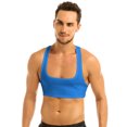 thumbnail image 1 of vastwit Men's Muscle Half Tank Tops Sleevless Workout Vest Compression Shirts Sports Body Shaper Blue M, 1 of 7