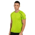 thumbnail image 1 of vastwit Men's Rash Guard Swim Shirt Short Sleeve Shirt Athletic Workout Quick Dry Ice-Silk T-Shirt Fluorescent Green 4XL, 1 of 7