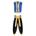 thumbnail image 1 of vastwit Mens Arabian Prince Costume Open Front Vest Waistcoat with Belted Bloomers Pants Black XXL, 1 of 4