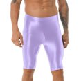 thumbnail image 1 of vastwit Mens Glossy Compression Shorts Gym Workout Running Cycling Yoga Shorts Swimming Trunks Light Purple M, 1 of 4