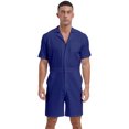 thumbnail image 1 of vastwit Mens Solid Rompers Jumpsuits Zipper Front Shorts Coverall Tracksuits with Pockets Royal Blue L, 1 of 7