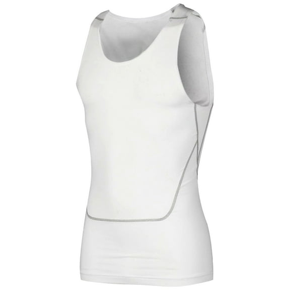vastwit Mens Workout Compression Sleeveless Shirts Gym Athletic T-Shirts Quick Dry Muscle Tank Tops White 3XL