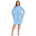 thumbnail image 1 of vastwit Mother of The Bride Dress for Wedding Plus Size Knee Length Tube Dress with Lace Cover Up Light Blue S, 1 of 7