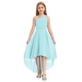 thumbnail image 1 of vastwit One Shoulder Flower Girl Dress Junior Kids High-Low Chiffon Wedding Party Bridesmaid Formal Gown Light Blue 8, 1 of 7