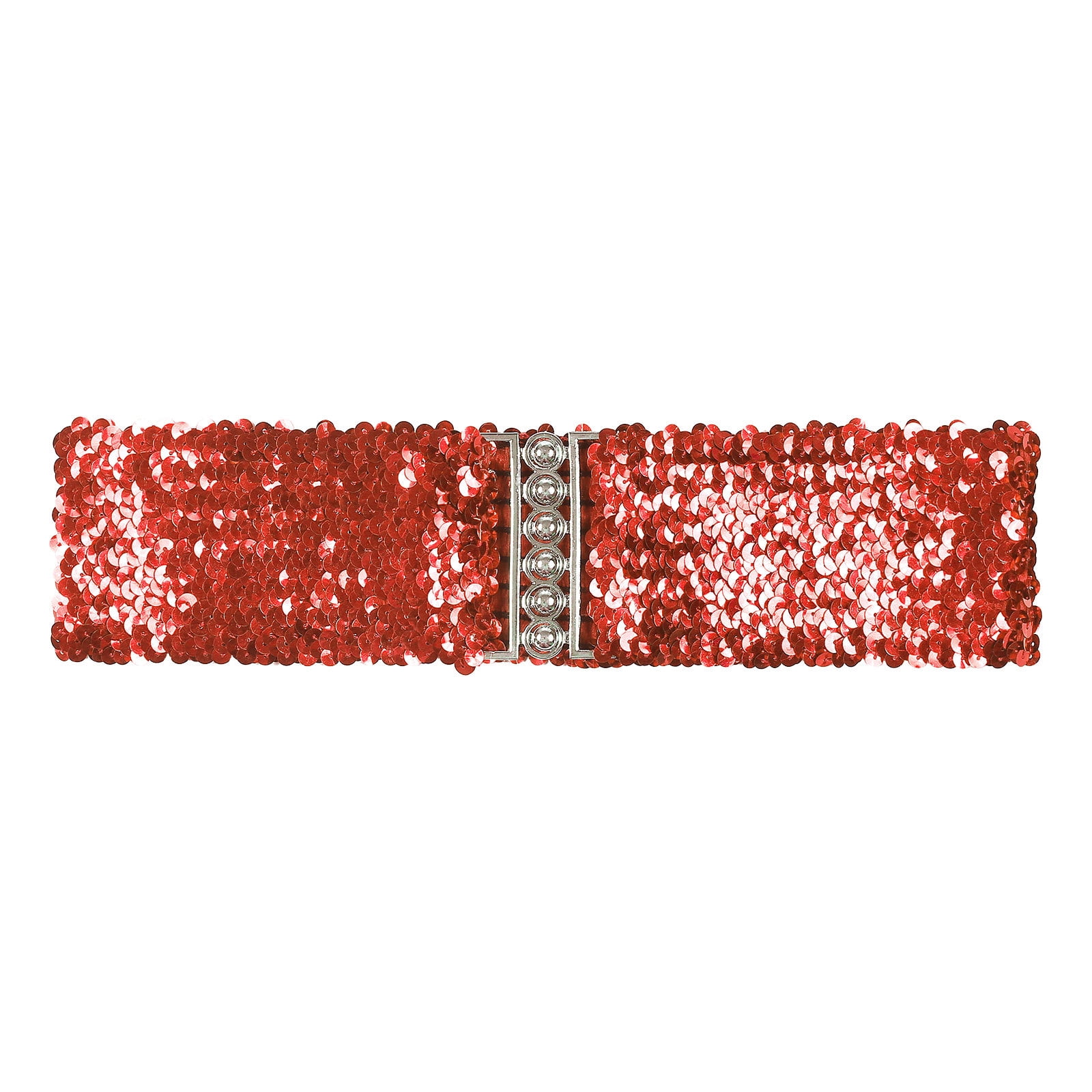 Women\'s Stretchable Red Sequin Belt 2 main image 3