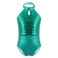 thumbnail image 1 of vastwit Teen Girls Ballet Gymnastics Leotards Dancewear Sleeveless Sequins Professional Dance Jumpsuit Green 14, 1 of 7