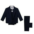 thumbnail image 1 of vastwit Toddler Baby Boys 5PCS Wedding Party Sets Blazer Vest Shirt Pant Bowtie Formal Tuxedo Suits Navy Blue 9-12M, 1 of 7