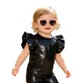 thumbnail image 1 of vastwit Toddler Girls Blouses Metallic Shirts Party Tops Ruffle Short Sleeve Tee Concert T-shirt Black 5T, 1 of 7