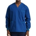 thumbnail image 1 of vastwit Unisex Mens Womens Long Sleeve Scrubs Relaxed Fit Workwear with 3-Pockets Peacock Blue XXL, 1 of 6