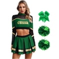 thumbnail image 1 of vastwit Women Cheer Leader Dance Crop Top with Skirt and  Accessories Cheerleading Outfits Green XXL, 1 of 5