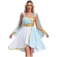 thumbnail image 1 of vastwit Women Greek Beauty Nymph Fancy Dress Roman Queen Ruffles Cape Dress with Cuff Light Blue XXL, 1 of 6