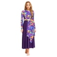 thumbnail image 1 of vastwit Women Long Sleeve Praise Dance Dress Liturgical Dancewear Tunic Robes Worship Dancing Gowns Purple S, 1 of 5