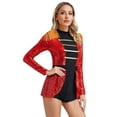 thumbnail image 1 of vastwit Women Long Sleeve Sequins Patchwork Leotard Dress Tassel Fringe Bodysuit Red XXL, 1 of 6