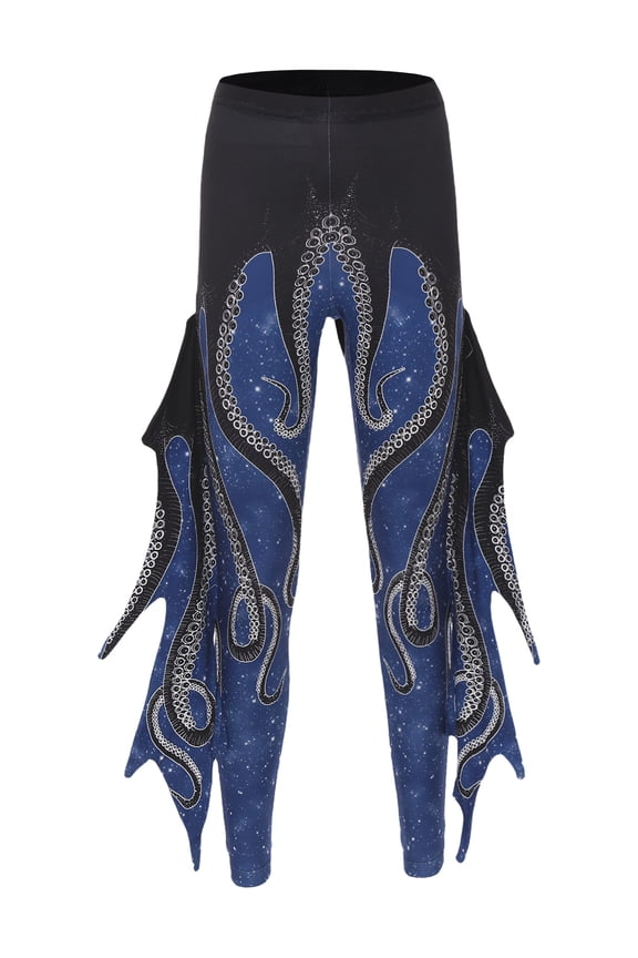 Women Mermaid Leggings Fish Scale Print Fitness Trousers High Waist Yoga Pants Type A S