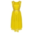 thumbnail image 1 of vastwit Women's Layered Chiffon Praise Dance Dress Tunic Overlay Sleeveless Worship Liturgical Dancewear Yellow M, 1 of 6