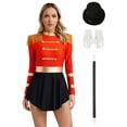 thumbnail image 1 of vastwit Womens Circus Magician Outfits Long Sleeve Dress Bodysuit with Accessories Red XL, 1 of 7