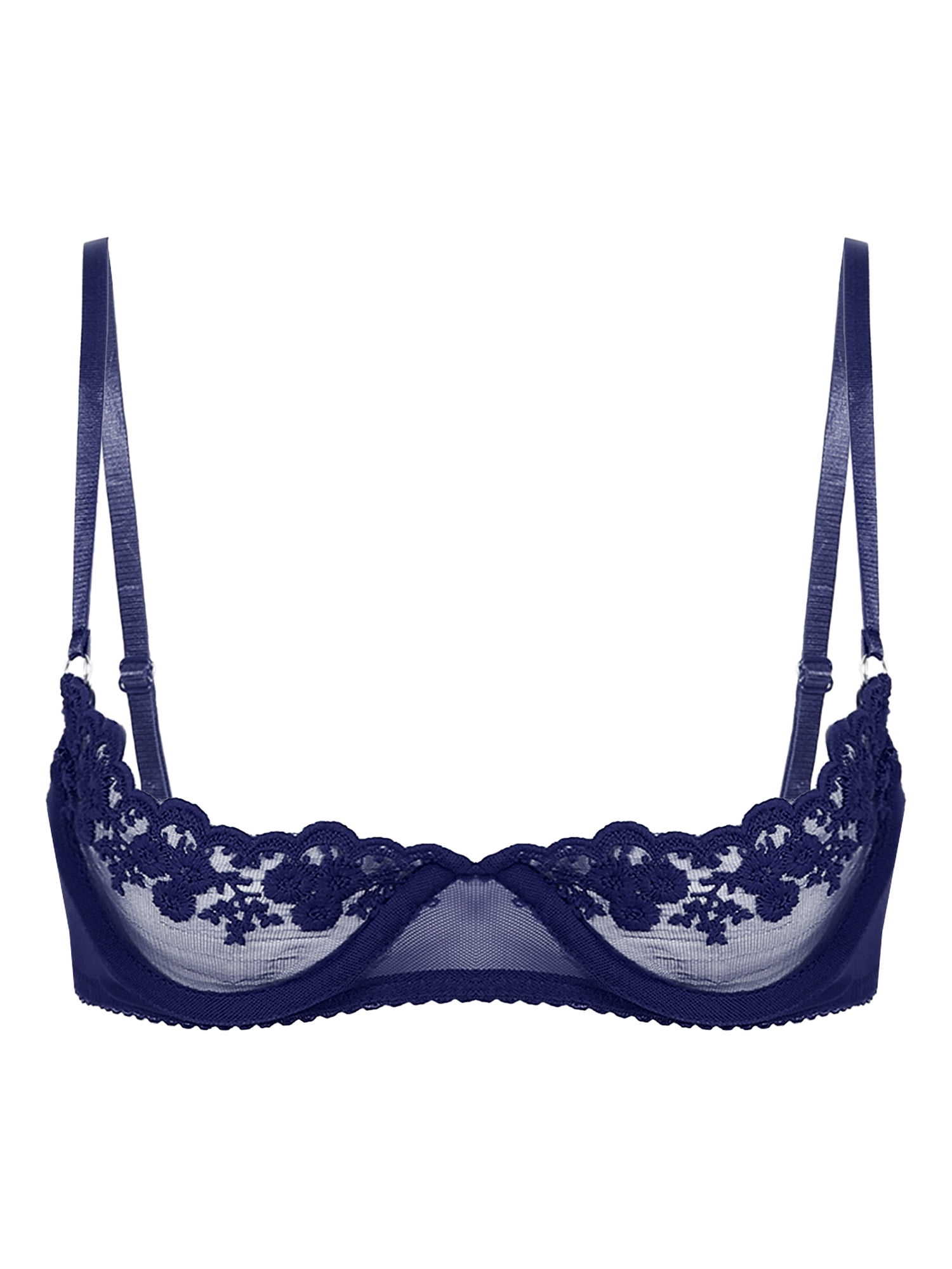 vastwit Womens Sexy Lace 1/4 Cup Bra Push Up Unlined Bralette Brassiere ...