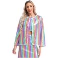 thumbnail image 1 of vastwit Womens Shiny Cardigan Long Sleeve Open Front Hemming Top Jackets Outerwear Colorful 180, 1 of 7