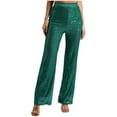 thumbnail image 1 of vastwit Womens Sparkle Sequin Wide Leg Pants High Waist Bling Glitter Dance Pants Trousers Green M, 1 of 4