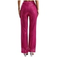 thumbnail image 1 of vastwit Womens Sparkle Sequin Wide Leg Pants High Waist Bling Glitter Dance Pants Trousers Hot Pink M, 1 of 3