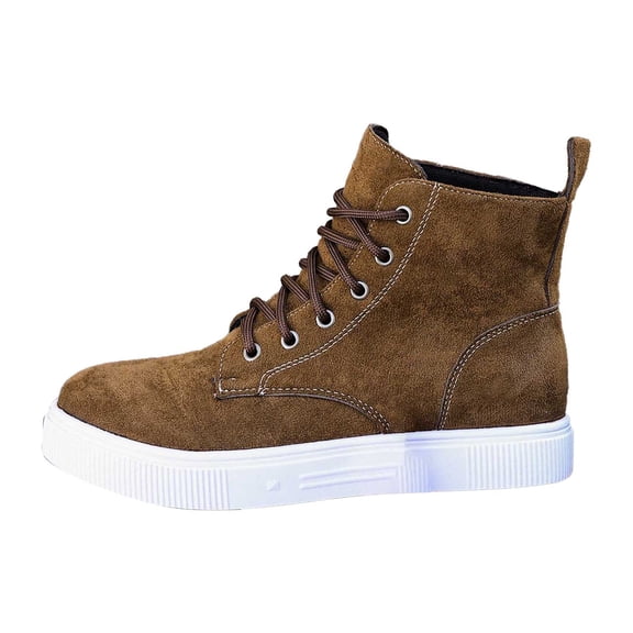 vauyc Fall Booties Ankle Boots for Women Low Heel Fashionable Ankle Boots with Round Toe Lace Up Design Thick Sole Comfortable Flat Short Boots for Everyday Wear