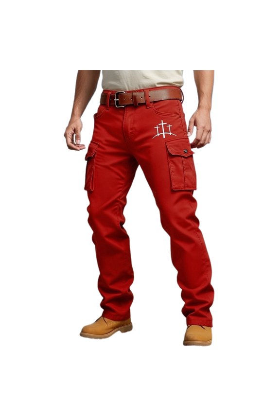 Men's Cargo Pants Western Style Cargo Pants Casual Work Trousers With Multiple Utility Pockets For Outdoor Daily Wear