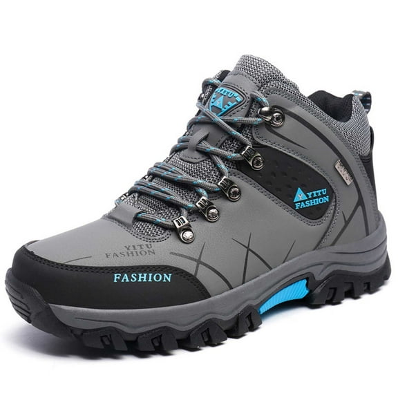 vauyc Mens Running Shoes Casual Sneakers for Men High Top Hiking Sneakers Warm Outdoor Boots Leather Upper Durable Trekking Shoes for Adventures