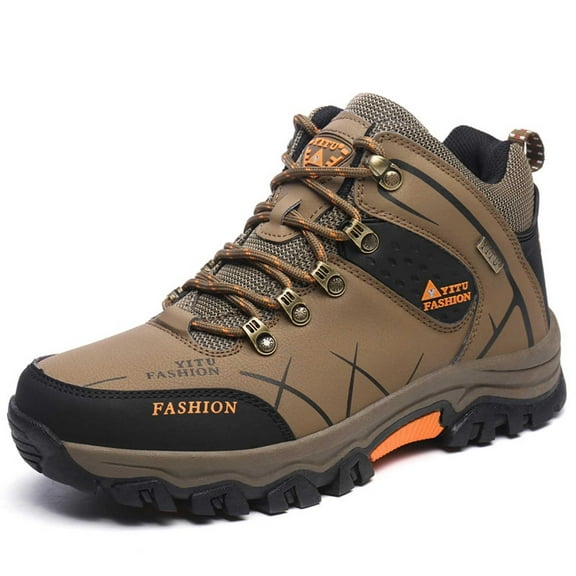 vauyc Mens Running Shoes Casual Sneakers for Men High Top Hiking Sneakers Warm Outdoor Boots Leather Upper Durable Trekking Shoes for Adventures