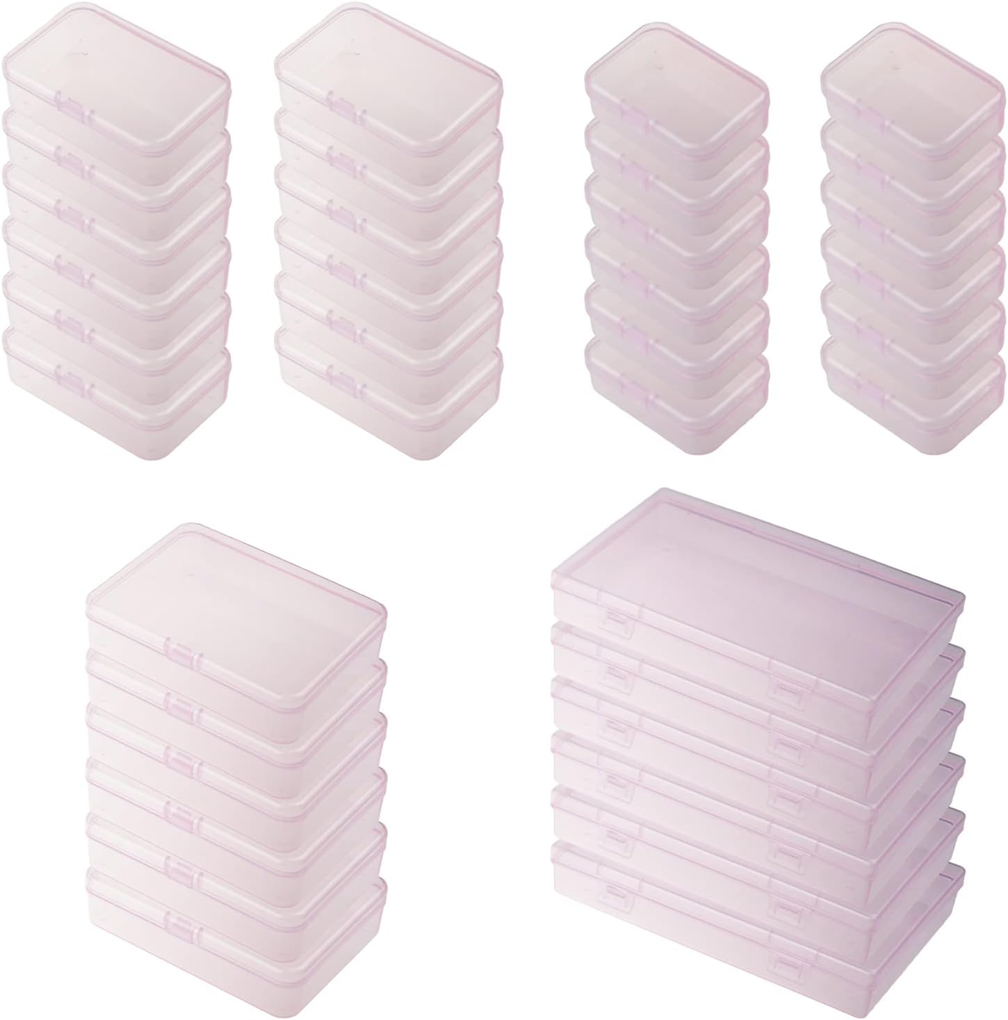 Empty Rectangular Container vbfgybxny 36 Pieces Mixed Sizes Rectangular Empty Mini Plastic ...