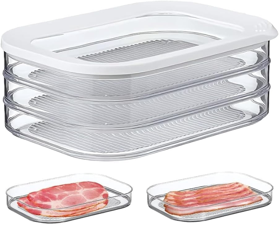 vbfgybxny Deli Meat Container for Fridge Bacon Lunch Meat Container for ...