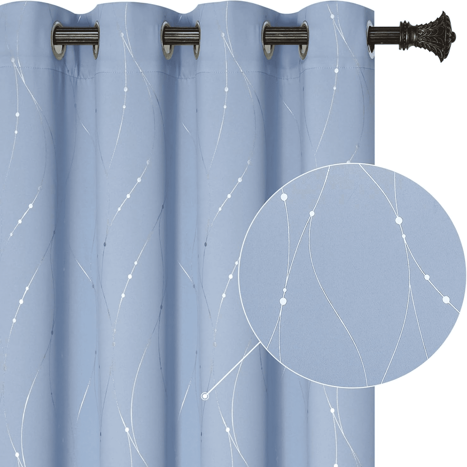 vbfgybxny Navy Blackout Curtains for Bedroom Thermal Insulated Window ...