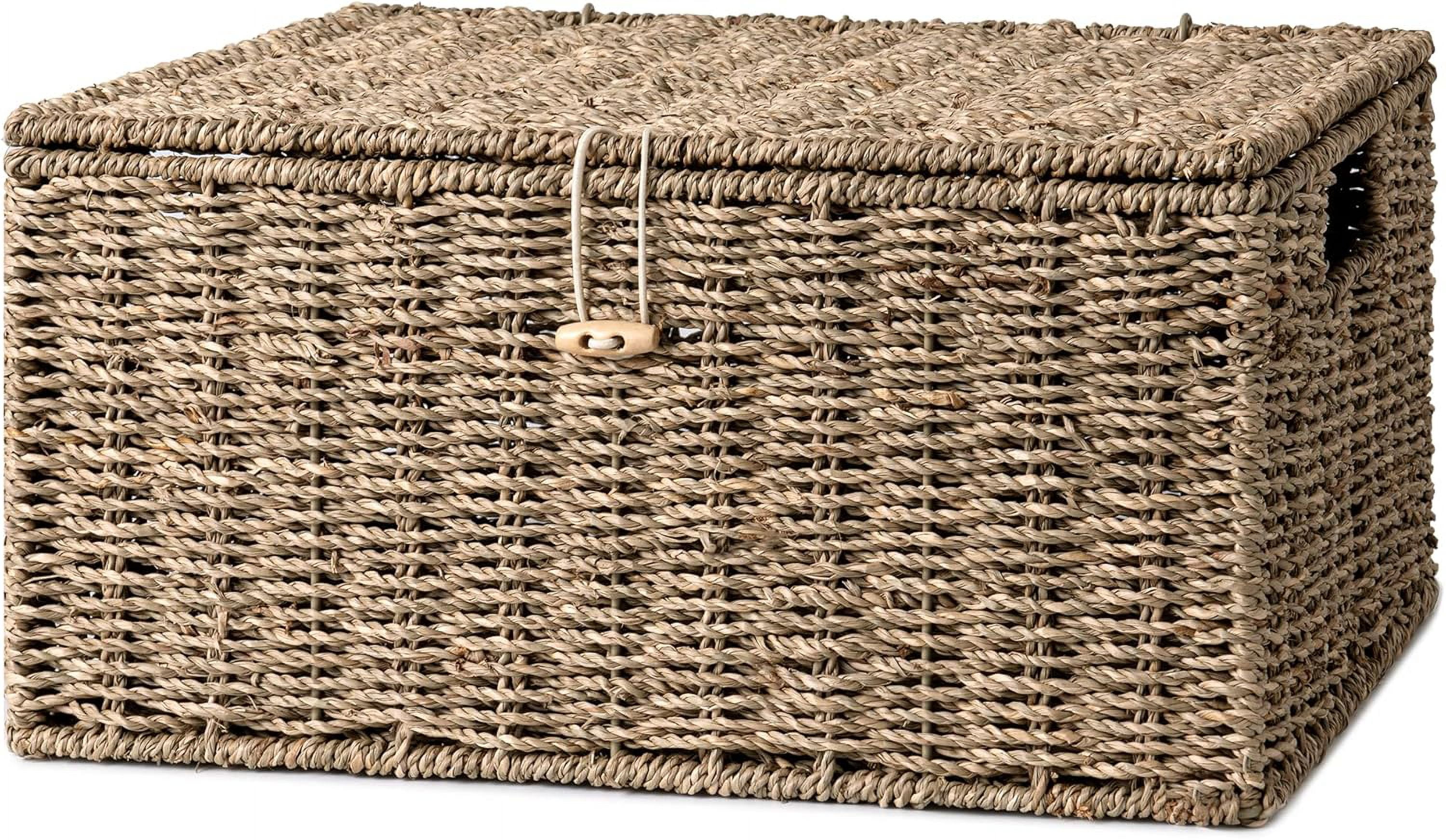 vbfgybxny Seagrass Wicker Baskets for Organizing Large Wicker Basket