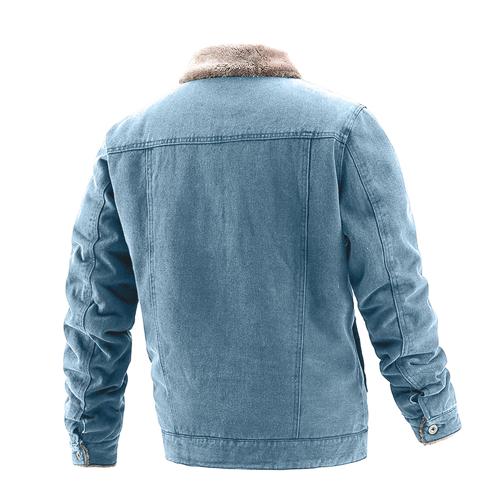 Vintage Blue Sherpa Lined Denim Work Jacket