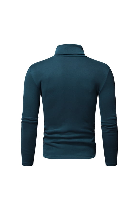 Men's Turtleneck Long Sleeve Solid Colour Stretch Slim Fit Bottoming Top Blouse Casual Shirts for Men Slim Fit French Dress Shirt Women