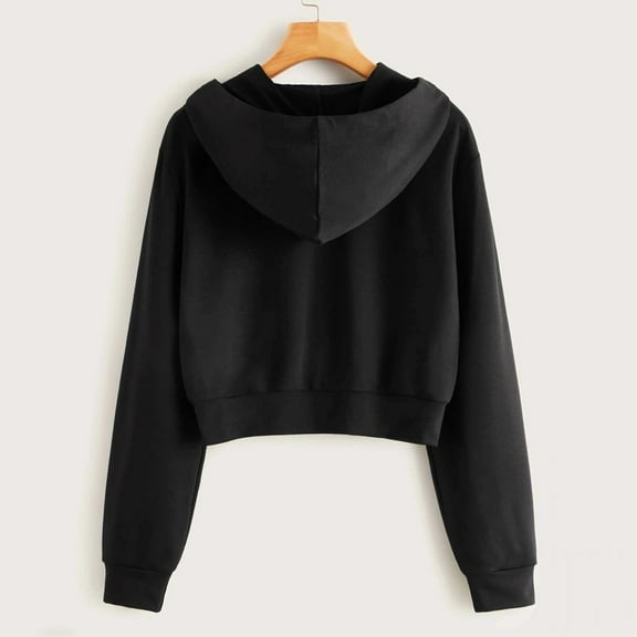 vbnergoie Women Casual Solid Long Sleeve Zipper Pocket Shirt Hooded Sweatshirt Tops Women over Hoodies Sweatshirt for Women Zip up