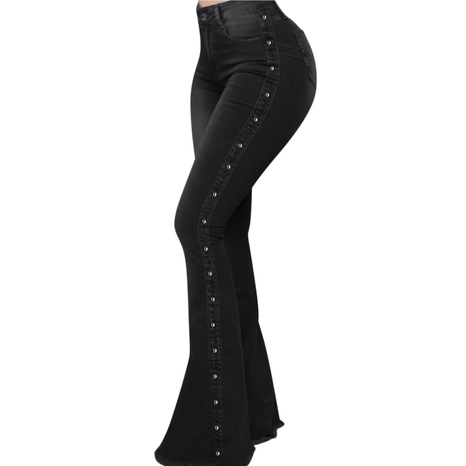 1826 Stretch BLACK denim jeans WOMENS PLUS SIZE pants SKINNY LEG W/GOLD  BUTTONS (14) at  Women's Jeans store