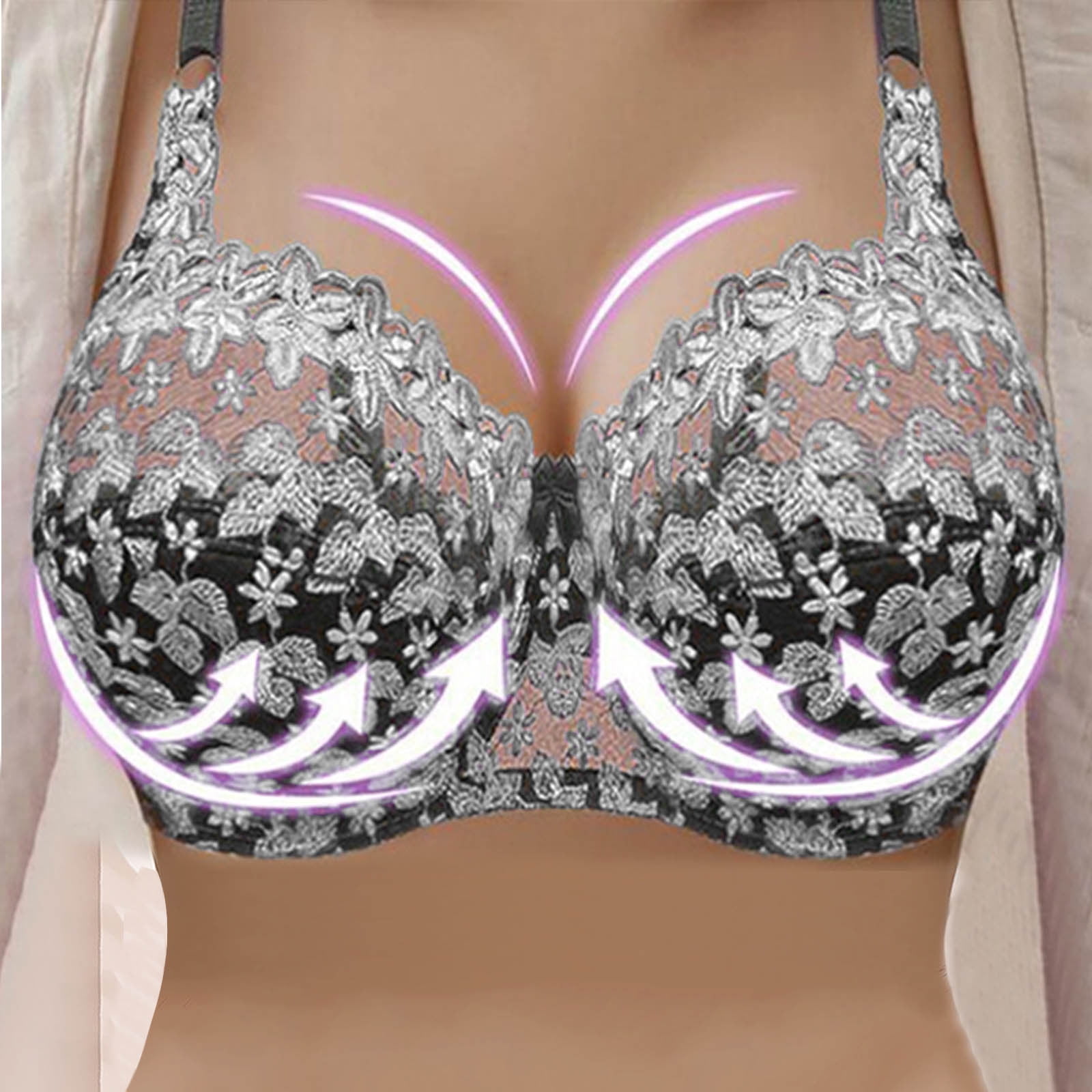 vbnergoie Women's Unlined Full Figure Support Plus Size Bra Lace Bra