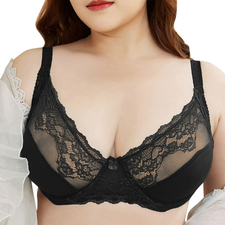 Women Bra Full Cup Sports Underwear Push Up Wireless Adjustable Lace Breast  Cover Cup Plus Size Lace Sports Bras (Color : Light Skin Style C, Cup Size