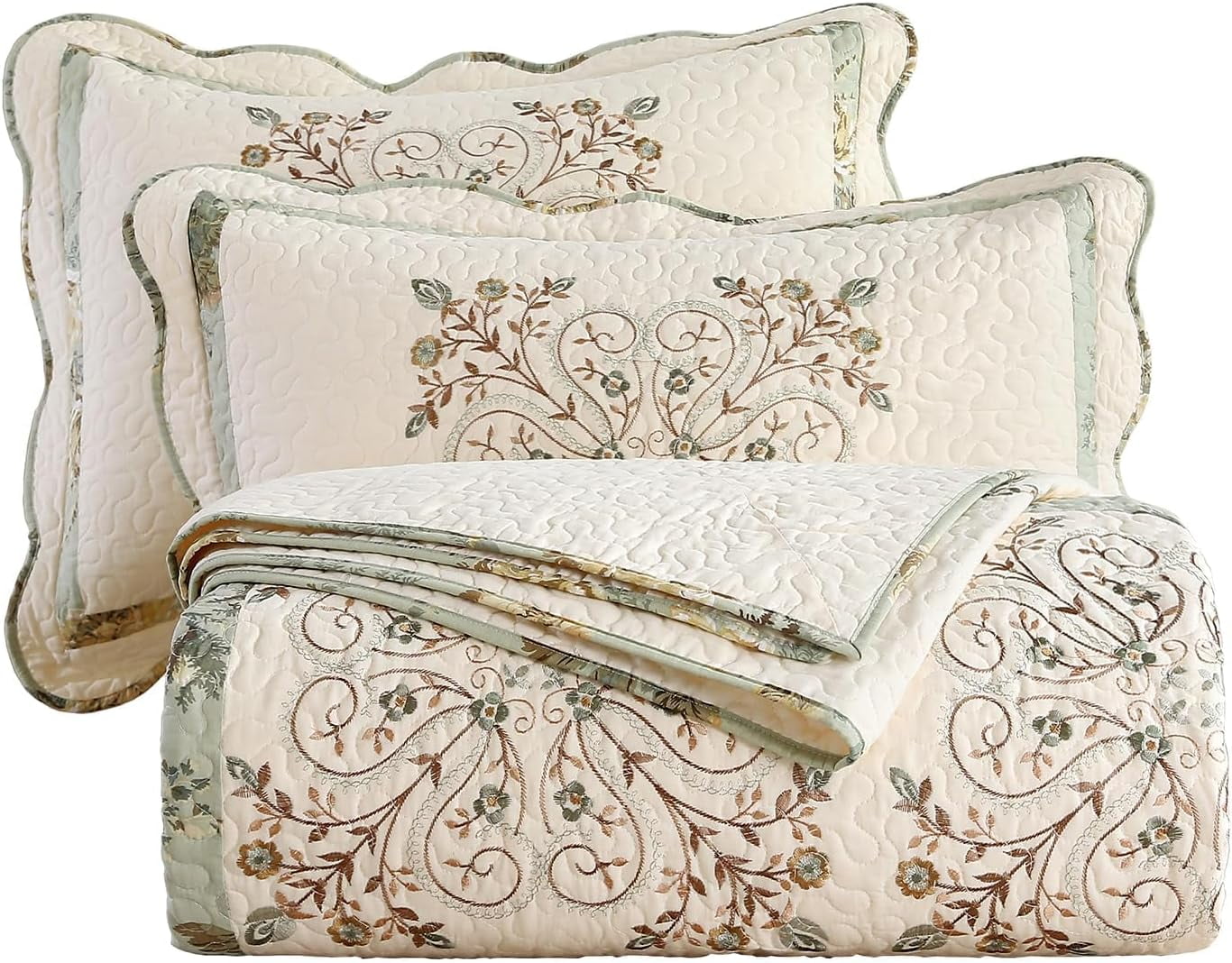 Farmhouse Patchwork 3-Piece Quilted Bedding Set NCU0TH896 main image 1
