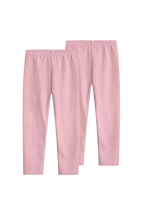 2 Pack Girls Leggings Kids High Waisted Stretchy Comfy Tights Dance Yoga Full Length Pants 3-12 Years
