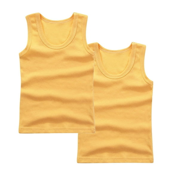 vdgthytj 2 Pack Girls Tank Tops Cotton Sleeveless Undershirt Casual Basic Shirts Layer Tees for Kids