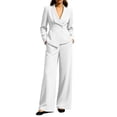 thumbnail image 1 of vdgthytj 2 Piece Suits for Women Business Dressy Casual Blazer and Pants Sets Formal Office Work Outfits(X-Large,White), 1 of 8