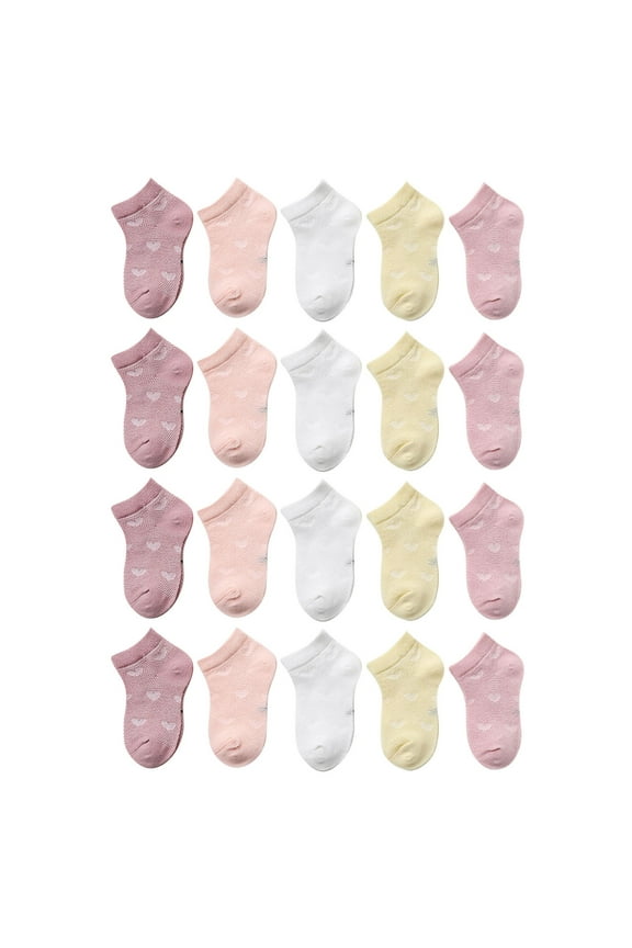 20 Pack Baby Girls Boys Crew Sock Cute Summer Mesh Thin Socks Cotton Kids Toddler Ankle Socks