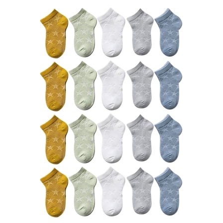 vdgthytj 20 Pack Baby Girls Boys Crew Sock Cute Summer Mesh Thin Socks Cotton Kids Toddler Ankle Socks