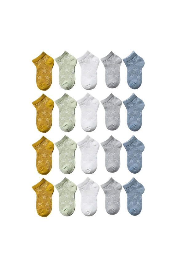 20 Pack Baby Girls Boys Crew Sock Cute Summer Mesh Thin Socks Cotton Kids Toddler Ankle Socks